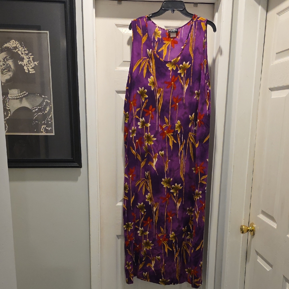 Purple Floral Maxi Dress - Sleeveless Summer Dress